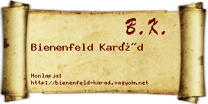Bienenfeld Karád névjegykártya